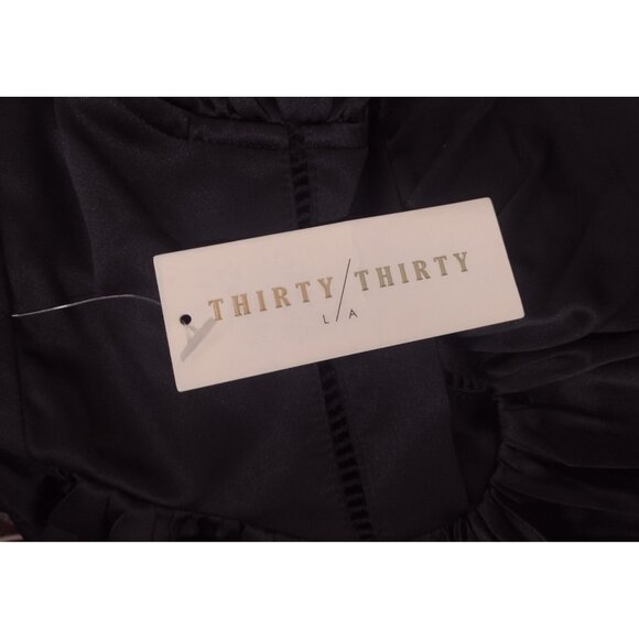 Thirty Thirty LA Satin Milkmaid Lace Up Dress M Renaissance Festival Goth NEW - Picture 9 of 9